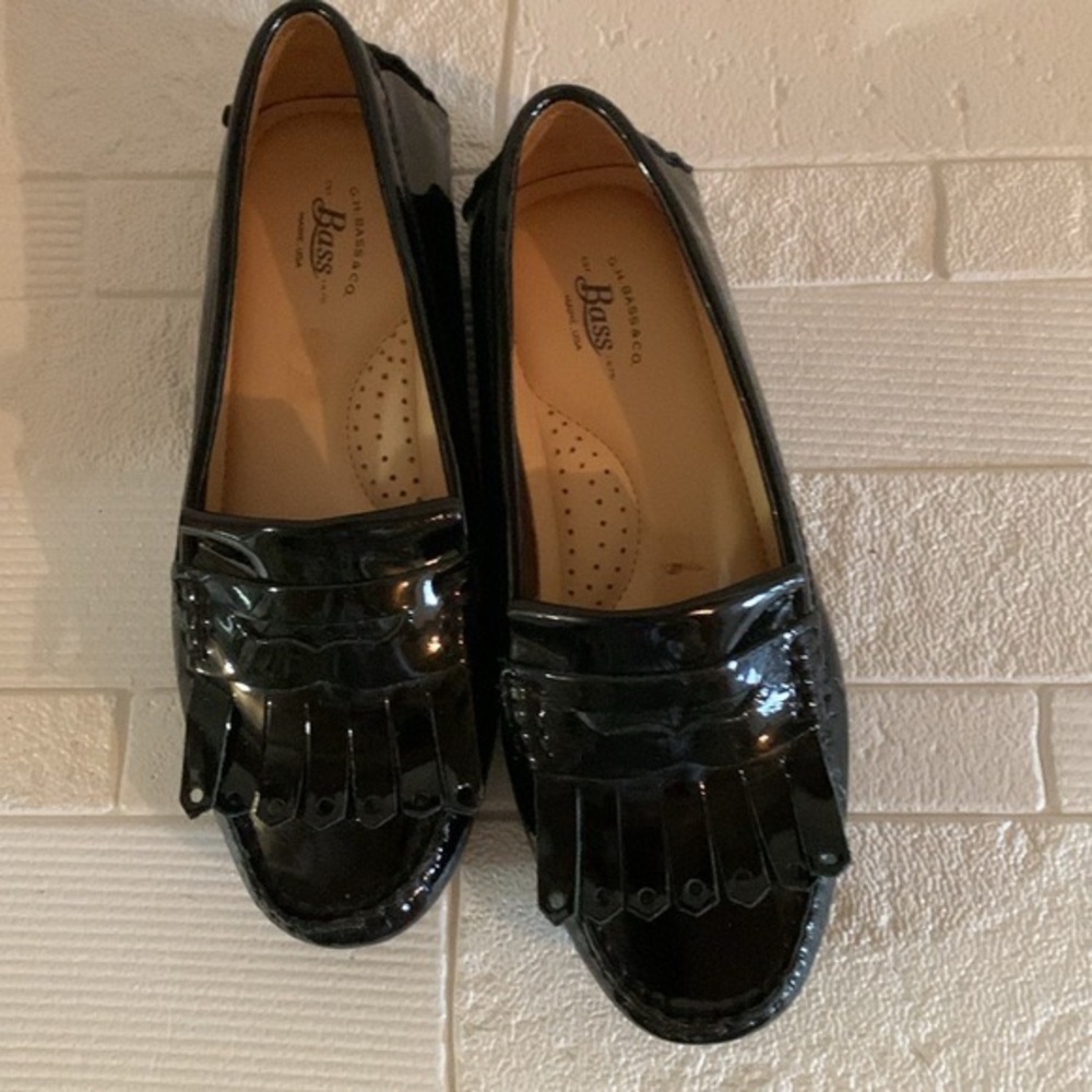 G.H. Bass & Co. Black Patent Kiltie Loafers